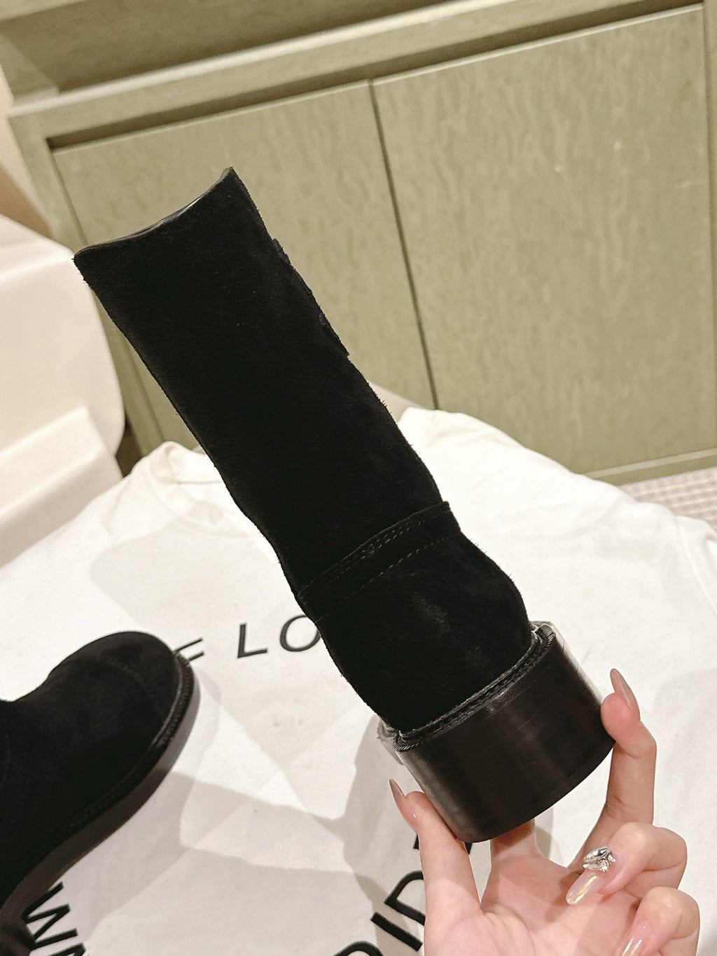 Chanel Short Boots Black Suede Calfskin