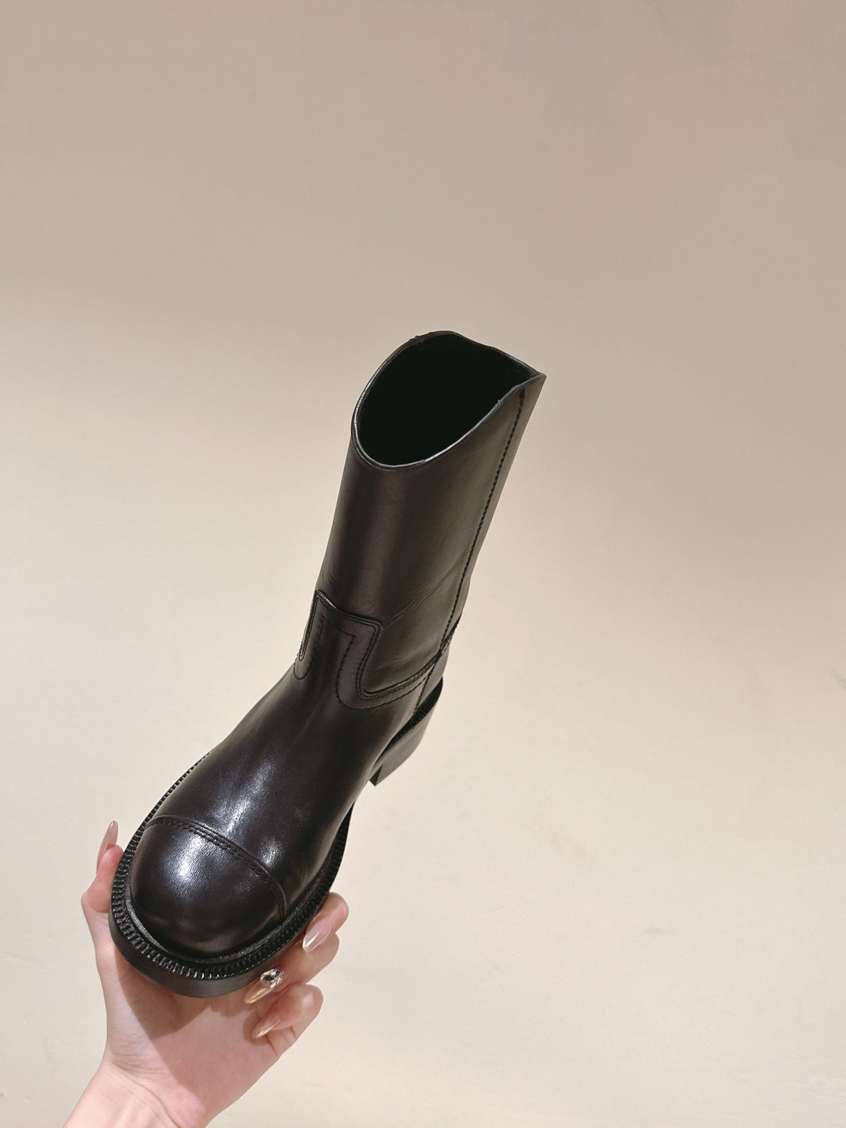 Chanel Short Boots Black Calfskin