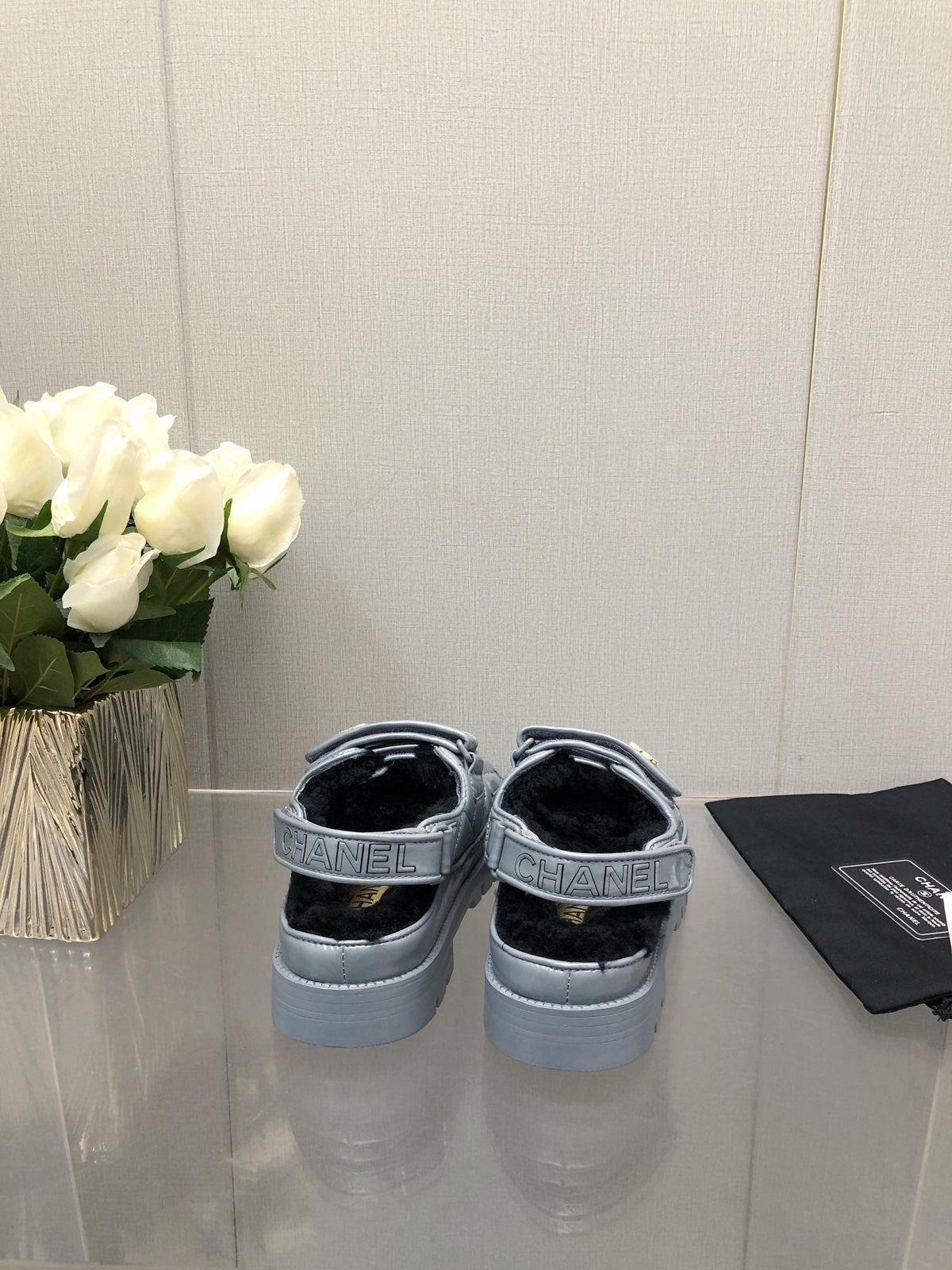 Chanel Dad Sandal Saphire Blue Lambskin