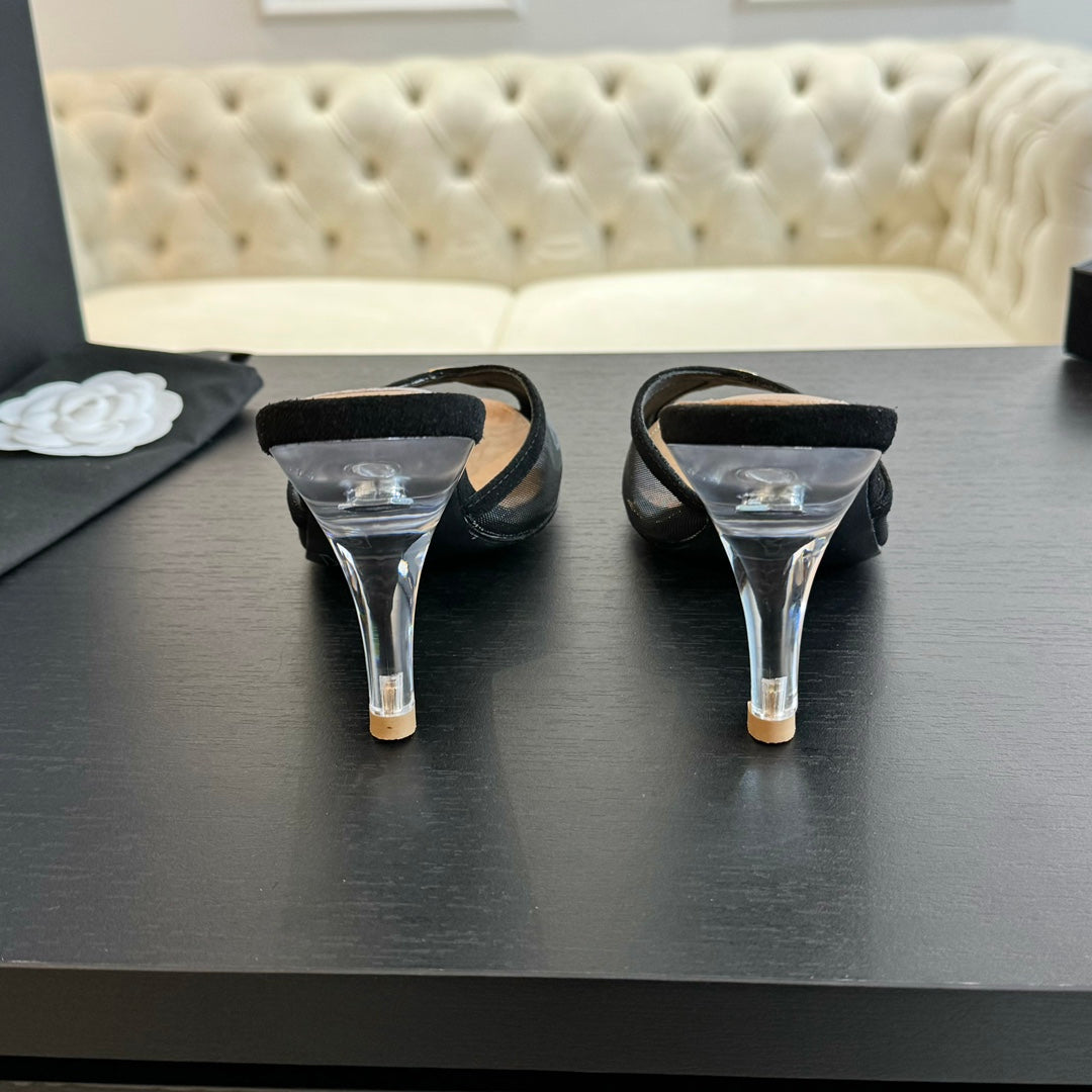Chanel Double C High Heel Black Lambskin