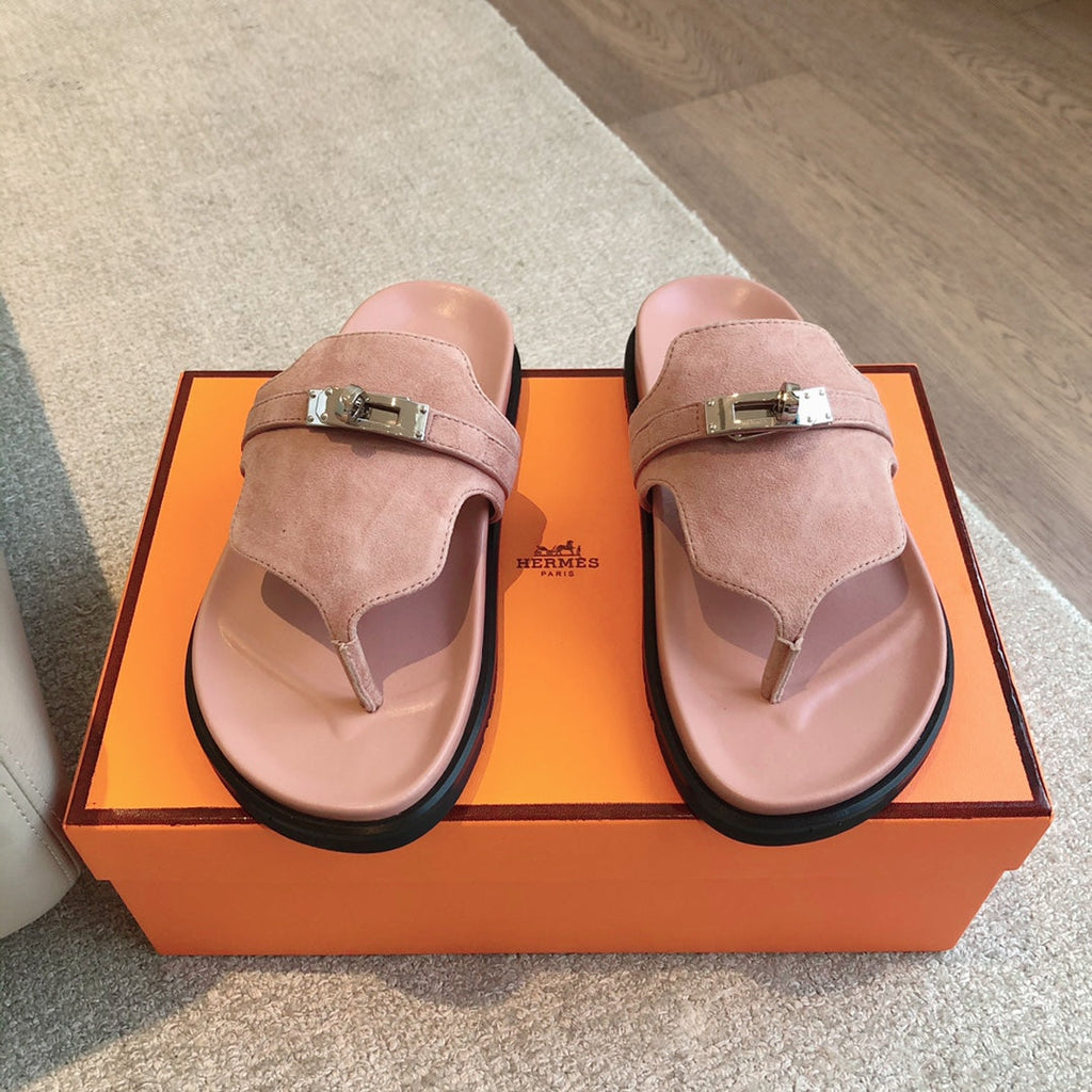 Hermes Empire Sandal Light Pink Suede