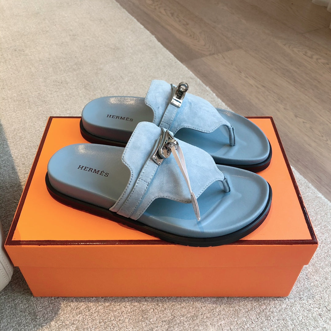 Hermes Empire Sandal Sky Suede
