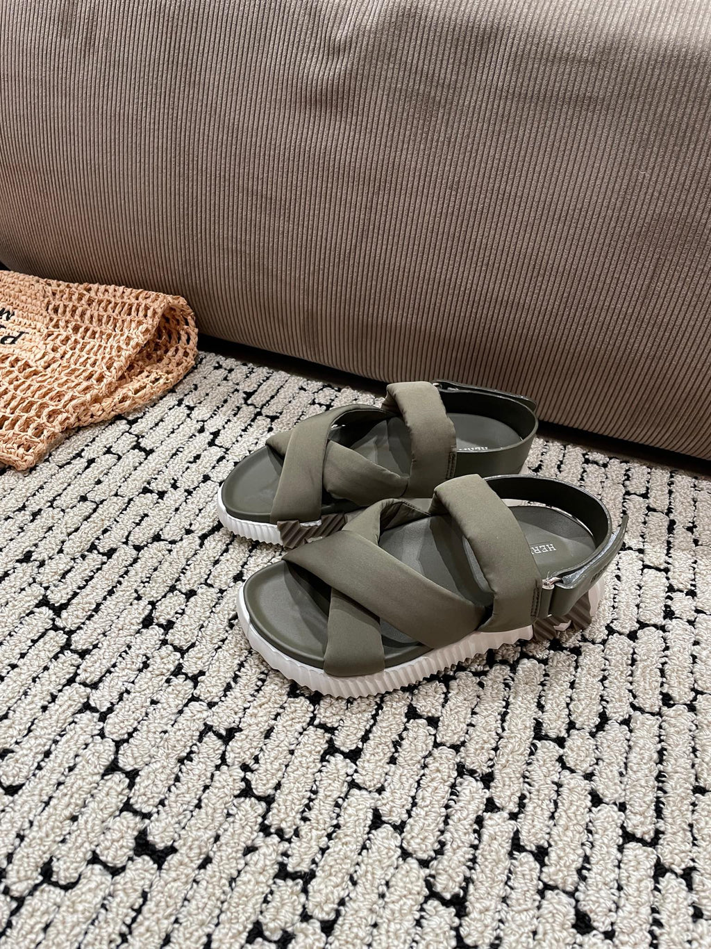Hermes Electric Sandal Shadow Calfskin