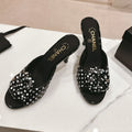Chanel Double C New Camellia High Heel Black/White Caro
