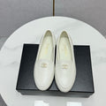 Chanel Loafers 25S in White Calfskin Gold Hardware with Stones