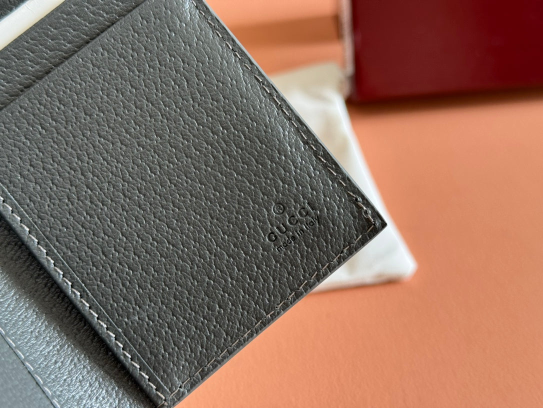 Gucci Interior Passport Case 12 in Grey Calfskin
