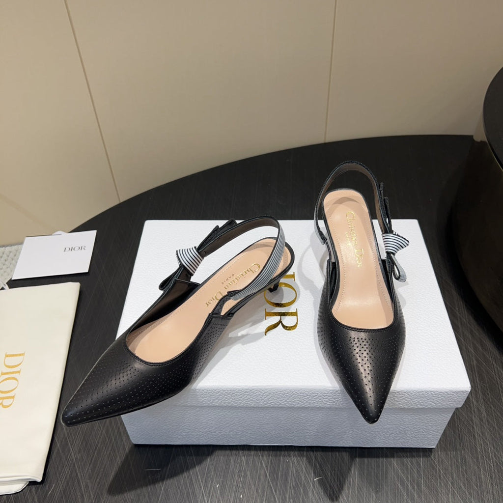Dior High Slingback 25S 50 mm in Black Calfskin