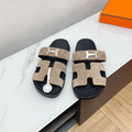 Hermes Chypre Sandal Light Gray Suede with H Buckle