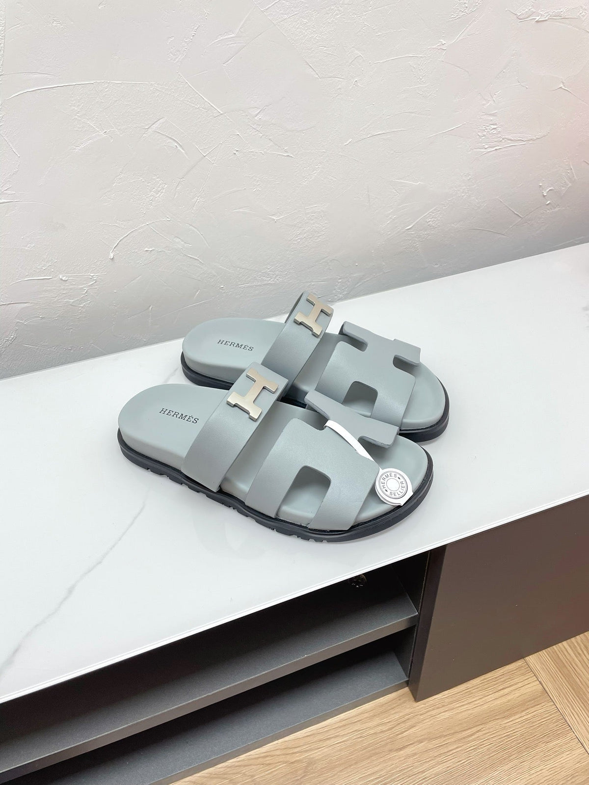 Hermes Chypre Sandal Pastel Blue Lambskin with H Buckle