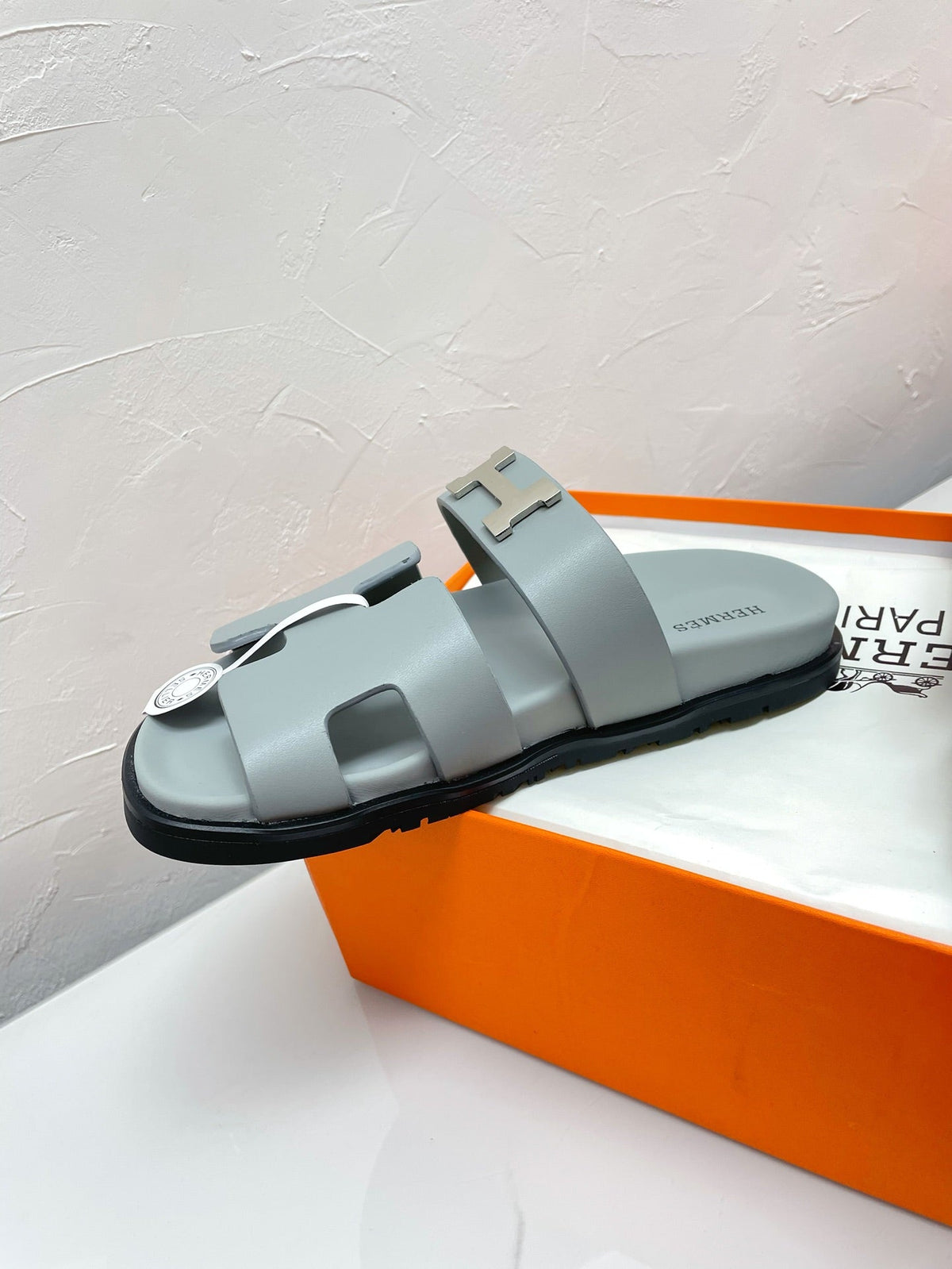 Hermes Chypre Sandal Pastel Blue Lambskin with H Buckle