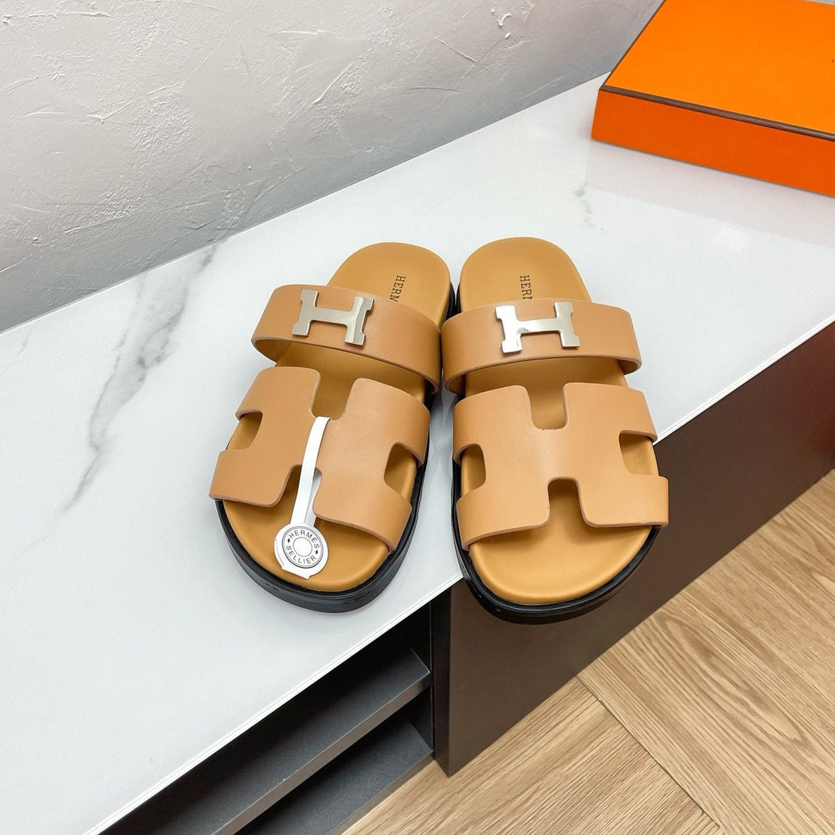 Hermes Chypre Sandal Copper Lambskin with H Buckle