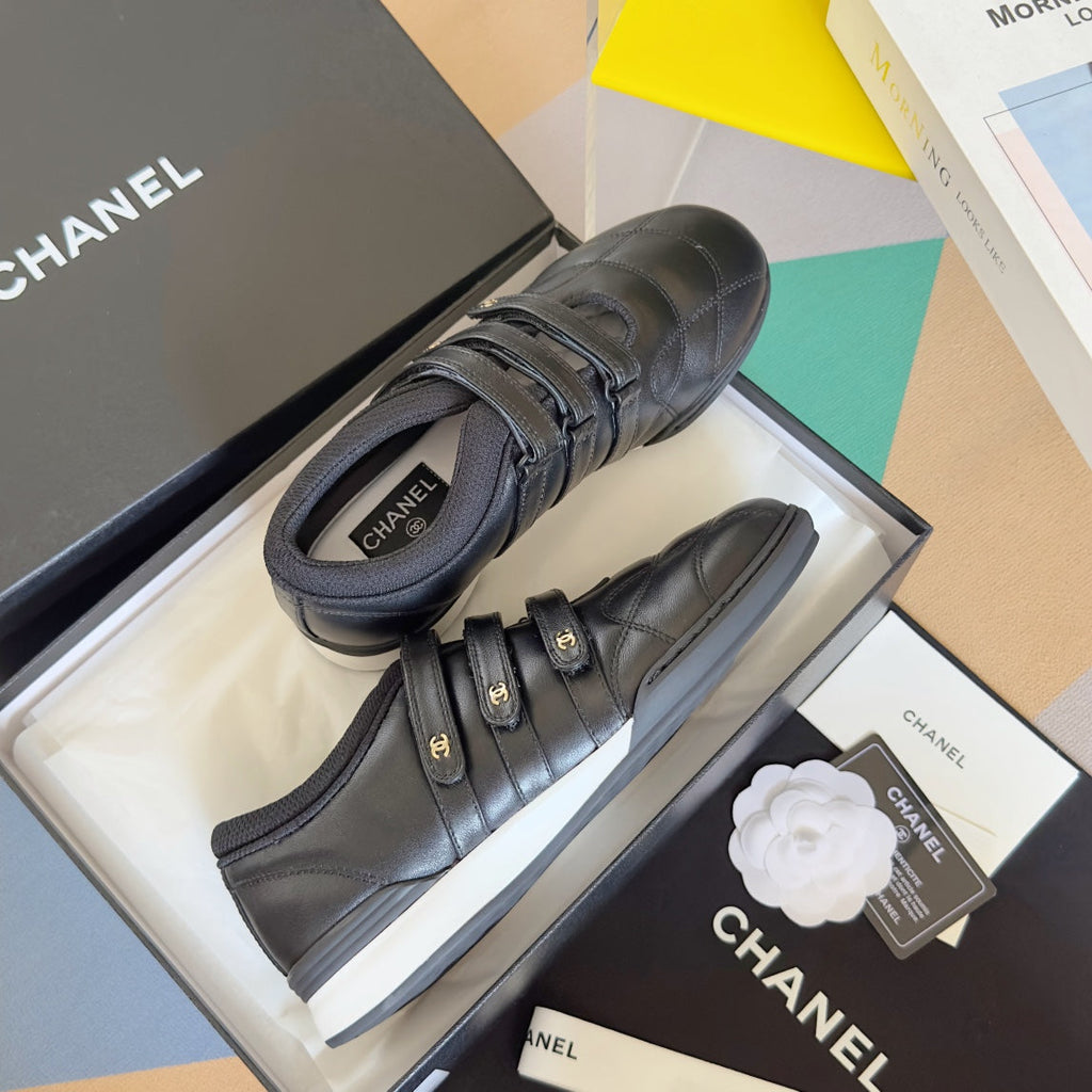 Chanel Mary Jane Sneaker in Black Lambskin