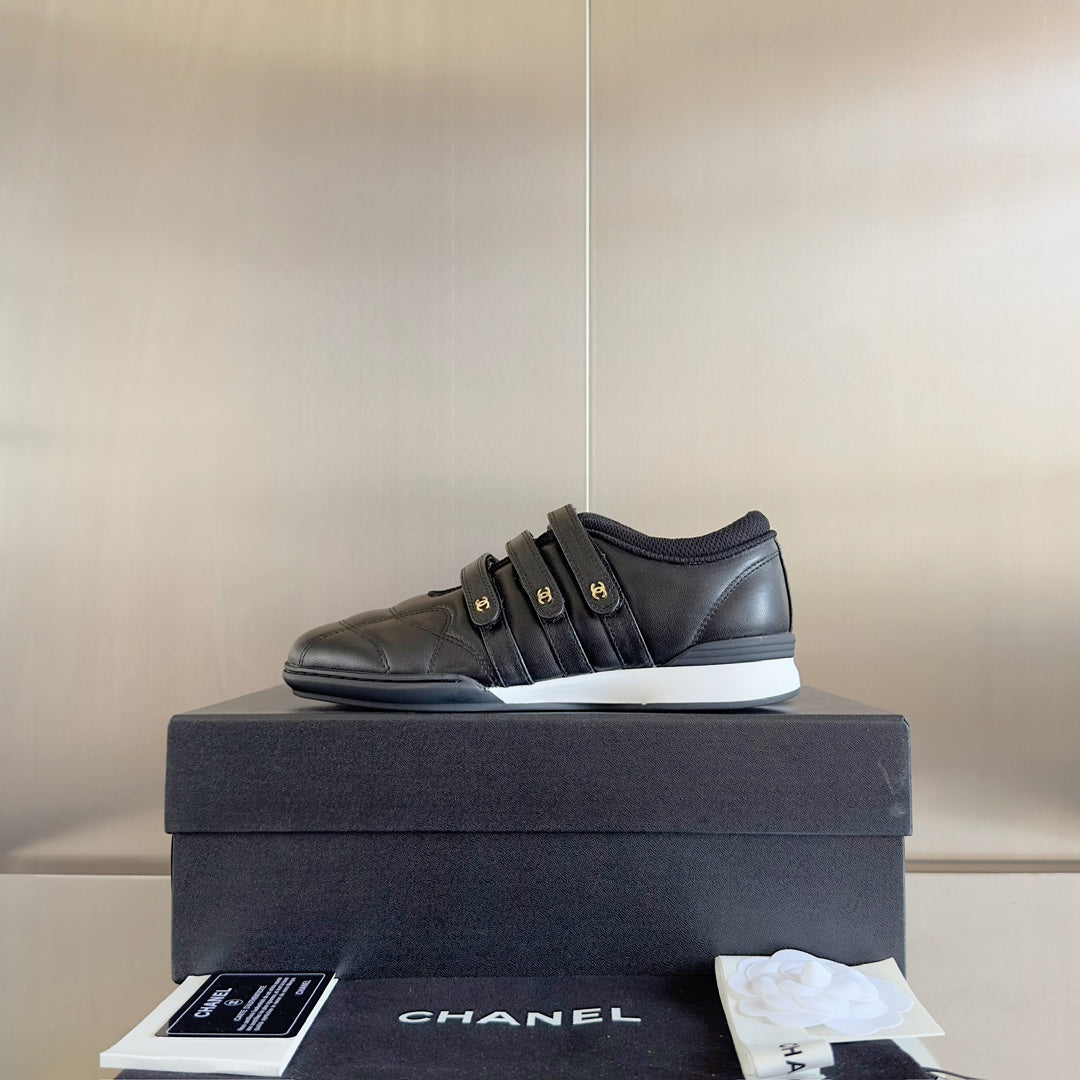 Chanel Mary Jane Sneaker in Black Lambskin