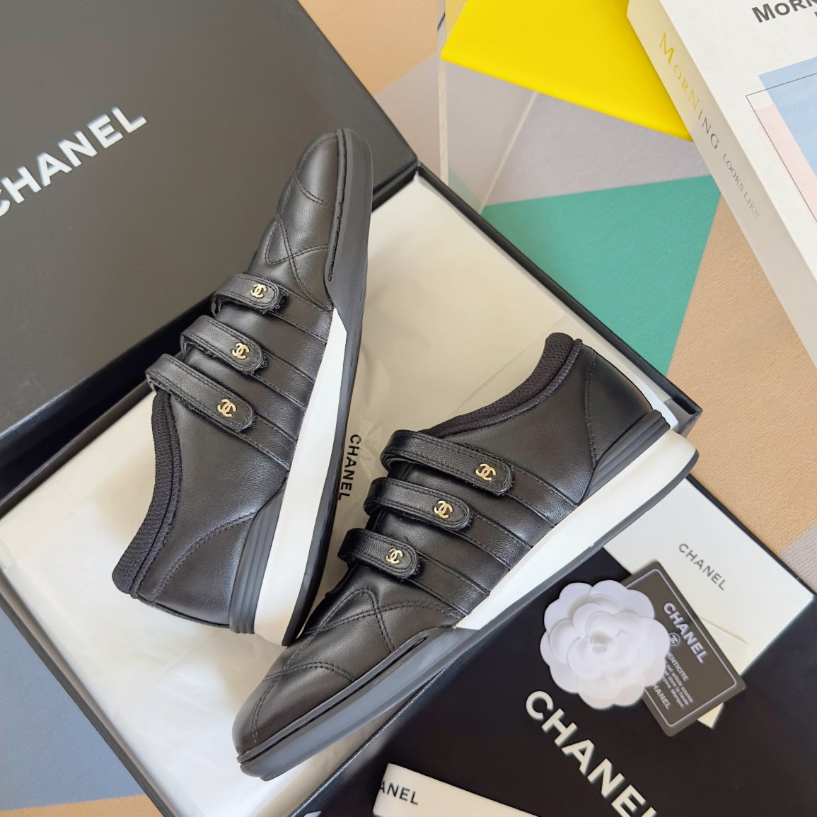 Chanel Mary Jane Sneaker in Black Lambskin