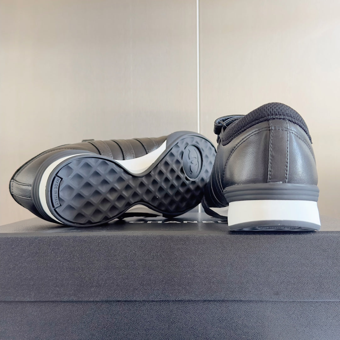 Chanel Mary Jane Sneaker in Black Lambskin