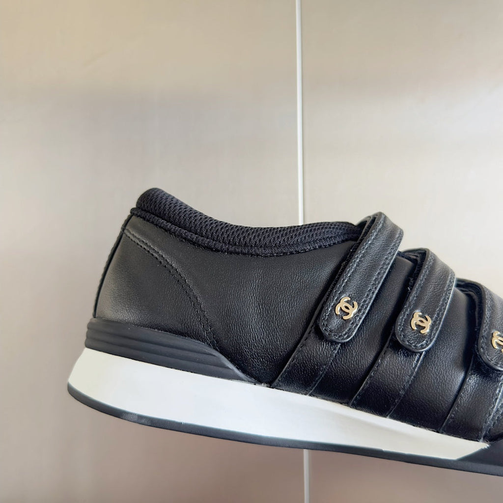 Chanel Mary Jane Sneaker in Black Lambskin