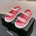 Chanel Dad Sandals in Blush Pink Calfskin