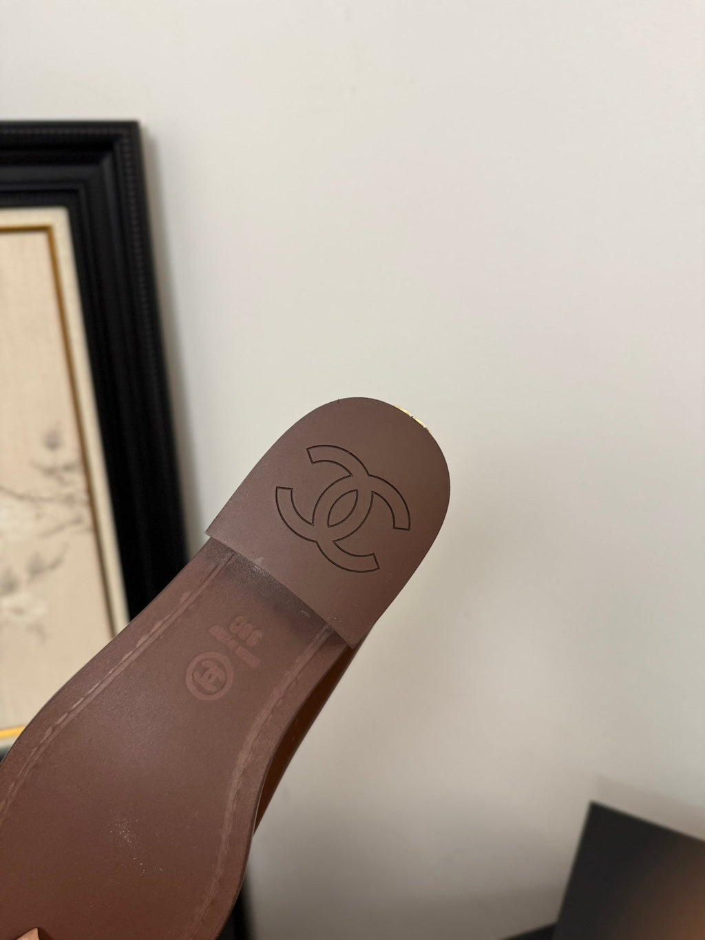 Chanel 25C Moccasins Brown Patent Leather