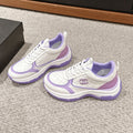 Chanel Classic Sneaker in White Mix Iris Purple Lambskin