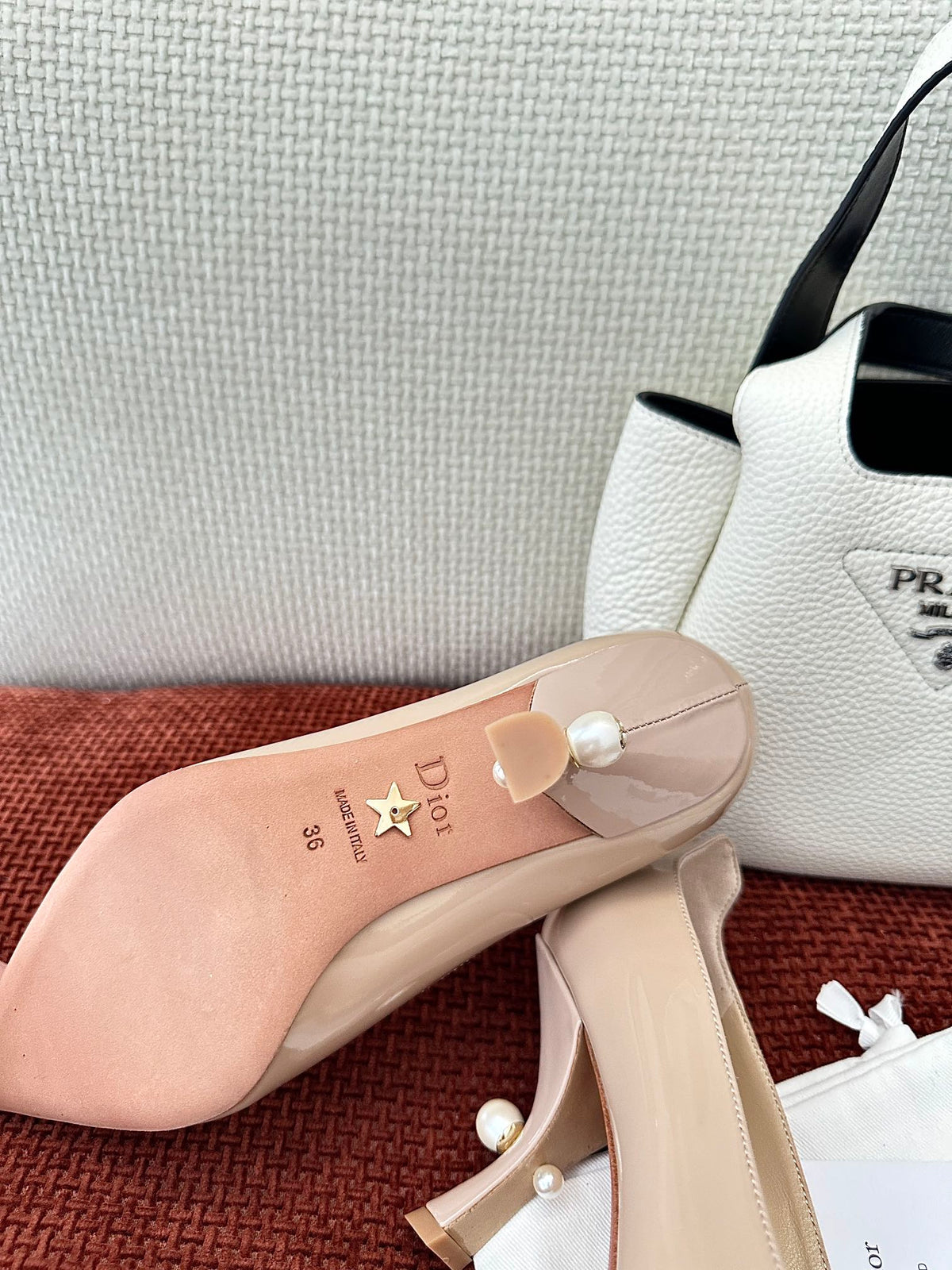 Dior Tribales High Heels 80 mm 25S in Beige Glossy Leather