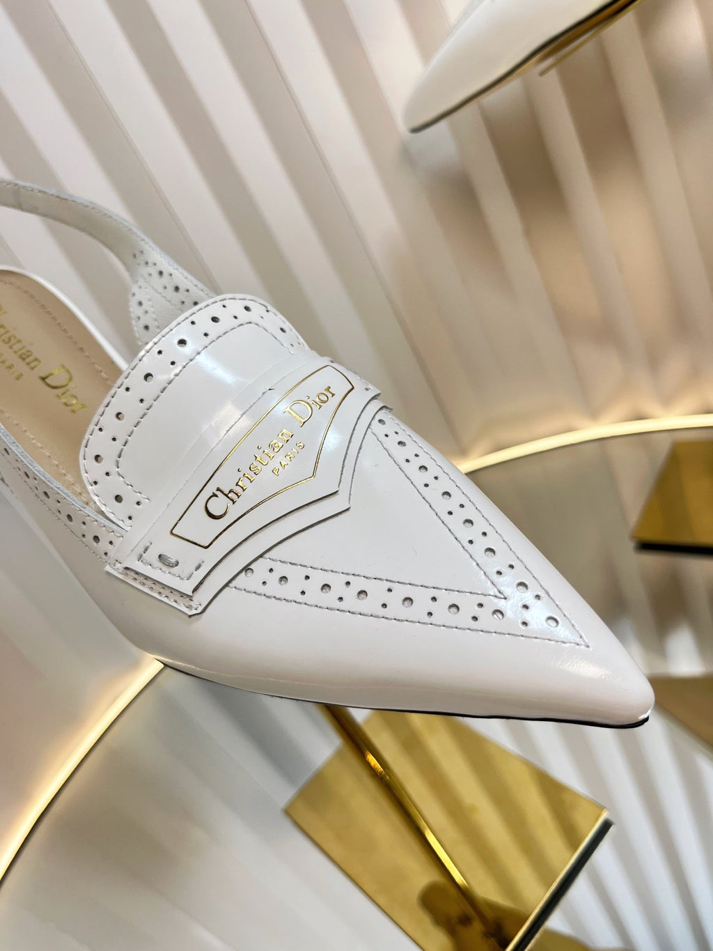 Dior Boy Slingback Pump 35mm 25S in White Calfskin