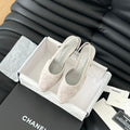 Chanel Classic High Slingback Grey Cloud Suede