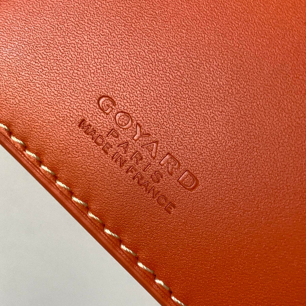 Goyard Richelieu Checkbook Wallet 19 in Red Orange Goyardine Canvas and Calfskin