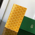 Goyard Richelieu Checkbook Wallet 19 in Yellow Goyardine Canvas and Calfskin