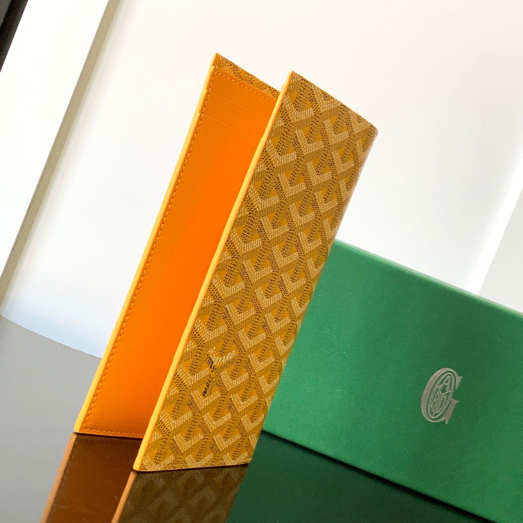 Goyard Richelieu Checkbook Wallet 19 in Yellow Goyardine Canvas and Calfskin