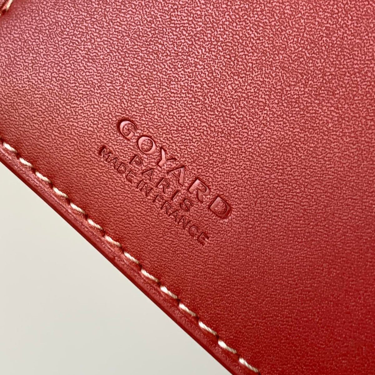 Goyard Richelieu Checkbook Wallet 19 in Persian Red Goyardine Canvas and Calfskin