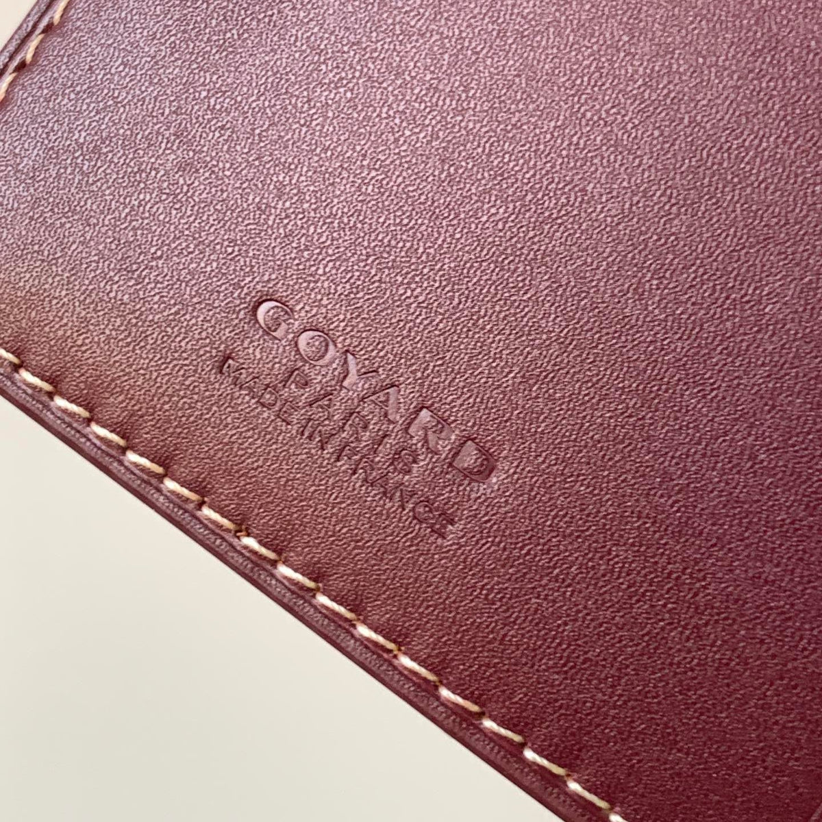 Goyard Richelieu Checkbook Wallet 19 in Burgundy Red Goyardine Canvas and Calfskin
