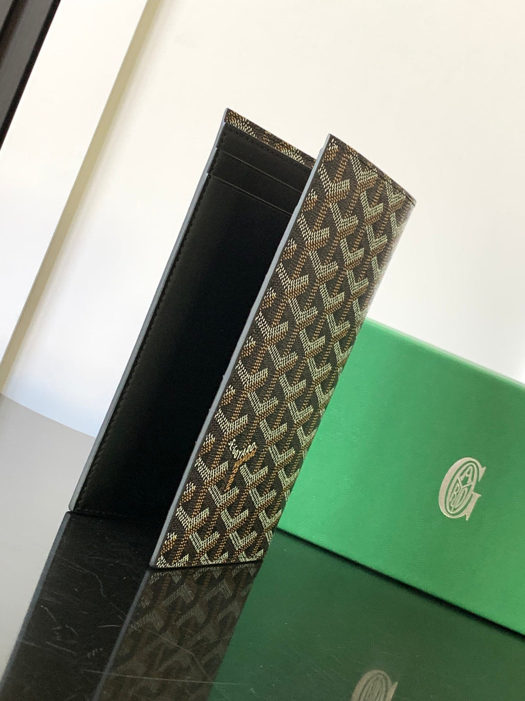 Goyard Richelieu Checkbook Wallet 19 in Brown Goyardine Canvas and Calfskin
