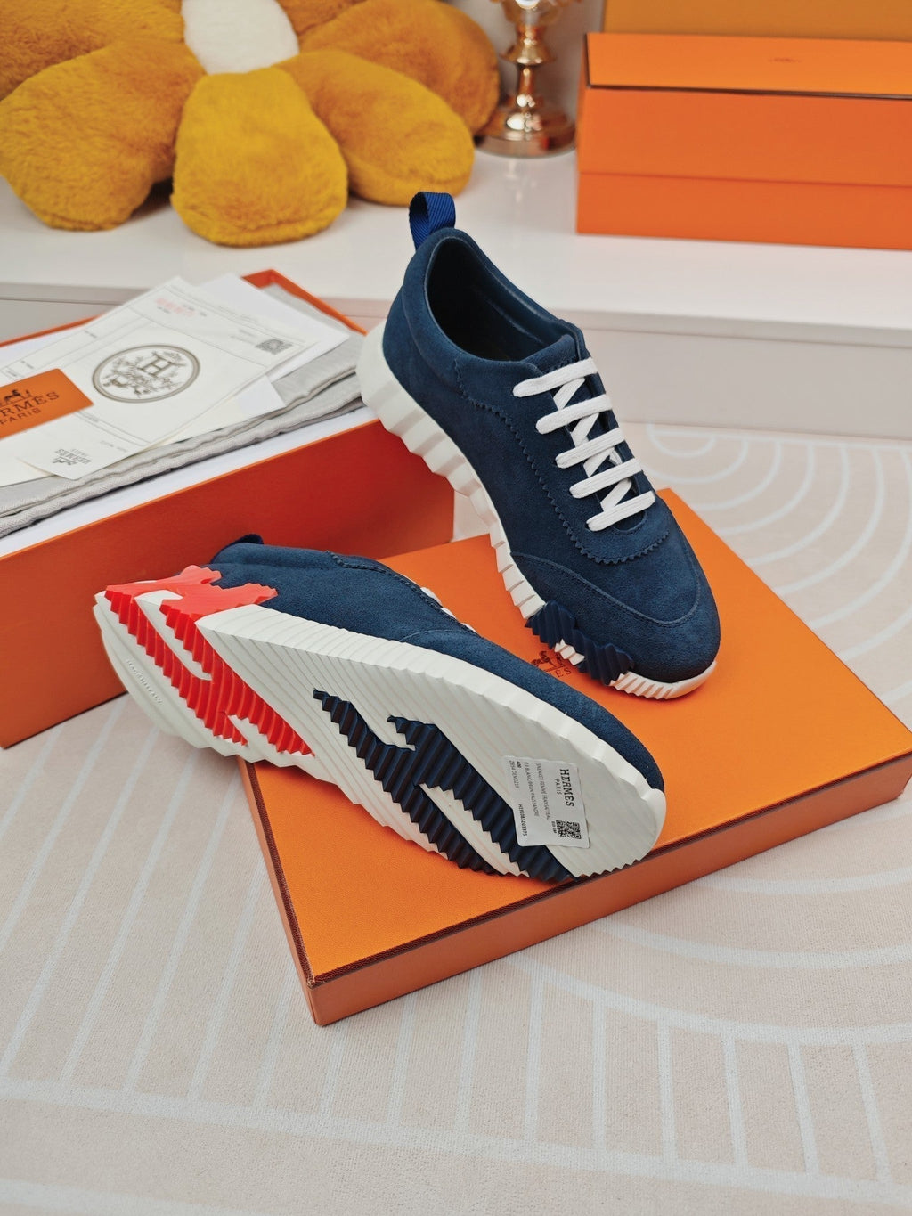 Hermes Bouncing Sneakers Denim Calfskin