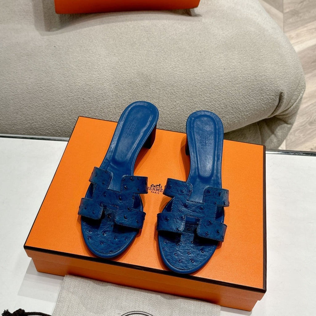 Hermes 0ASIS Sandal Navy Calfskin Special
