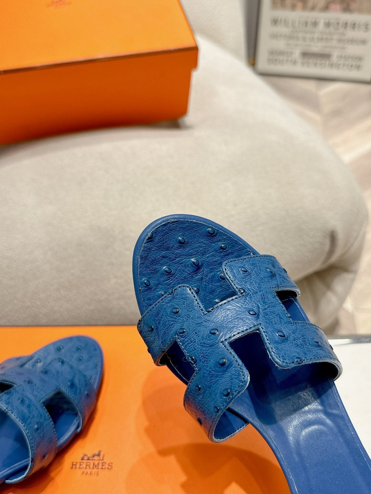 Hermes 0ASIS Sandal Navy Calfskin Special