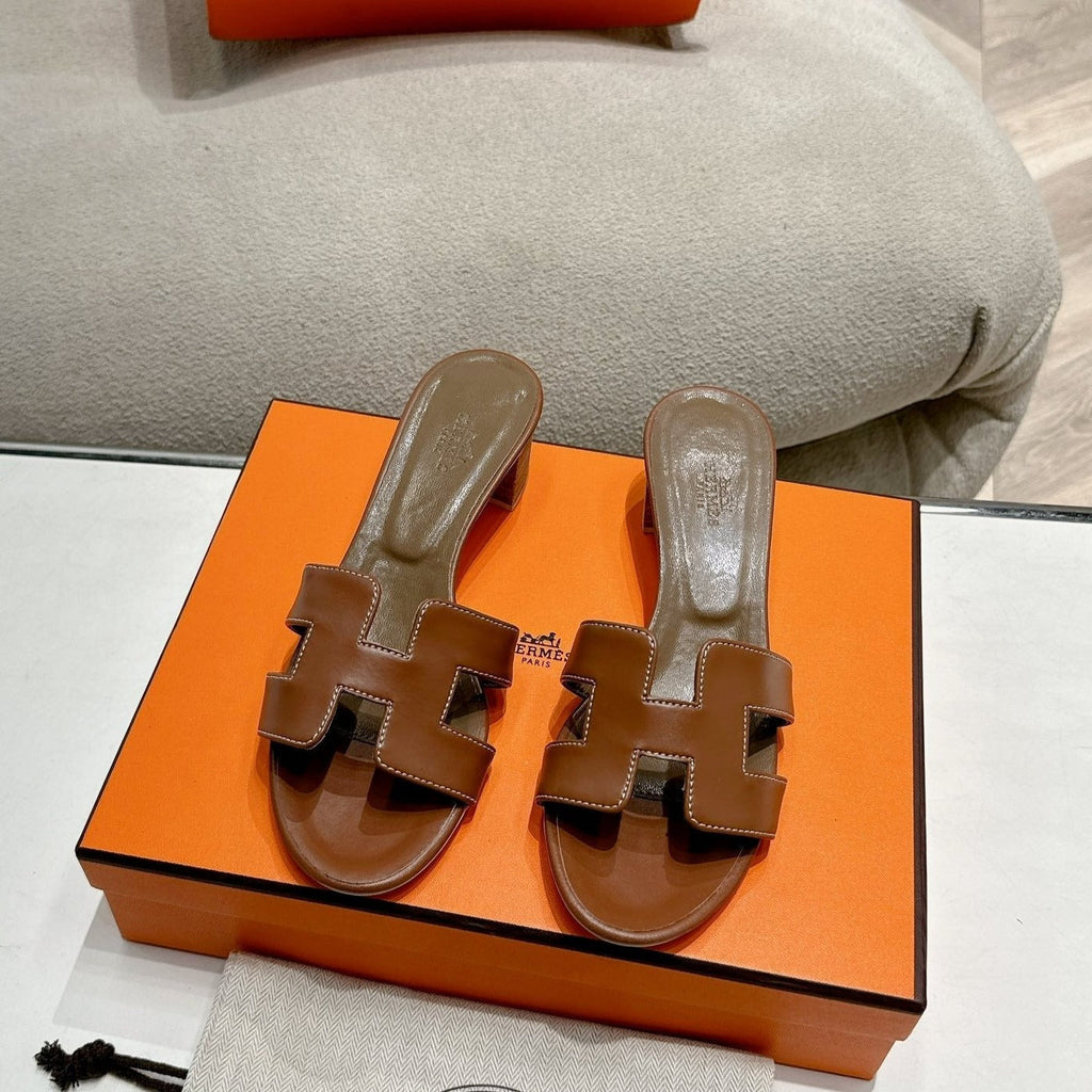 Hermes 0ASIS Sandal Sepia Calfskin Classic