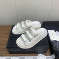Chanel Dad Sandal in White Lambskin Mule