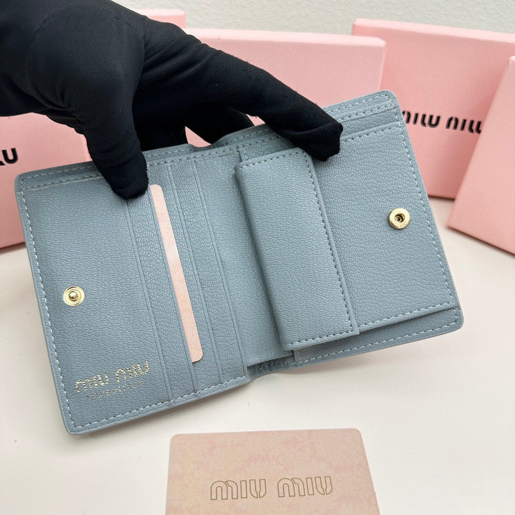 Small Wallet 11 in Blue Pastel Calfskin