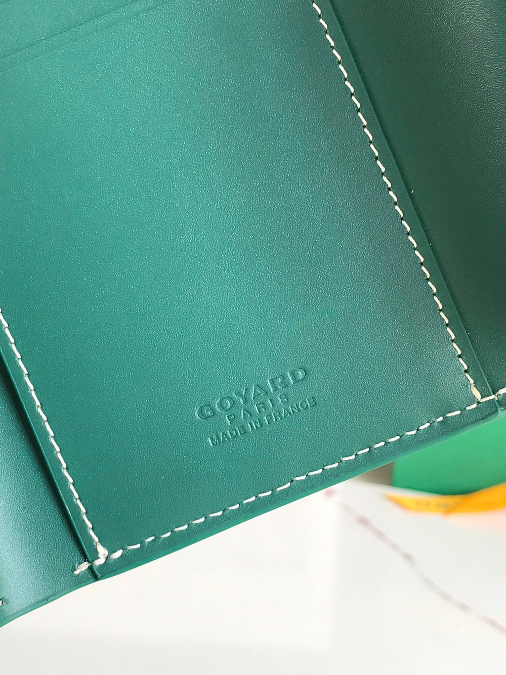 Goyard Saint-Gabriel Wallet 12 in Green Calfskin and Goyardine Canvas