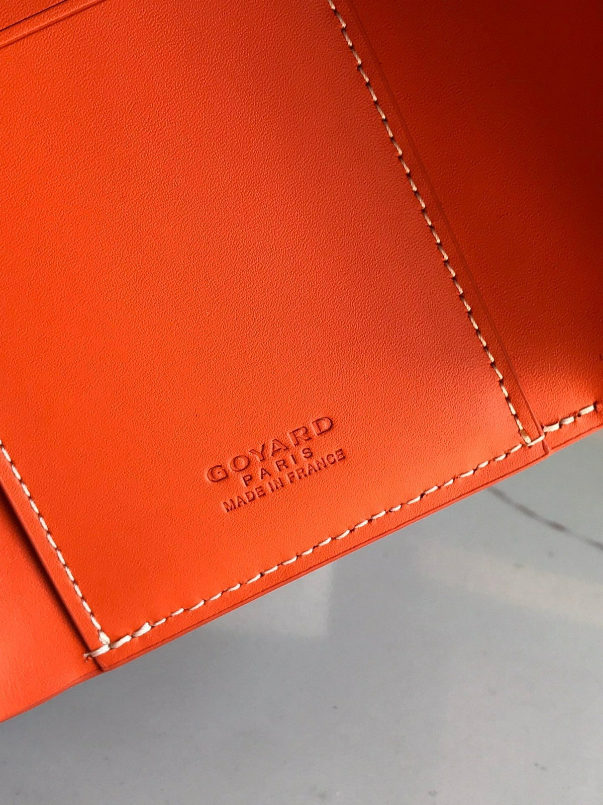 Goyard Saint-Gabriel Wallet 12 in Orange Calfskin and Goyardine Canvas