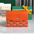 Goyard Saint-Gabriel Wallet 12 in Orange Calfskin and Goyardine Canvas