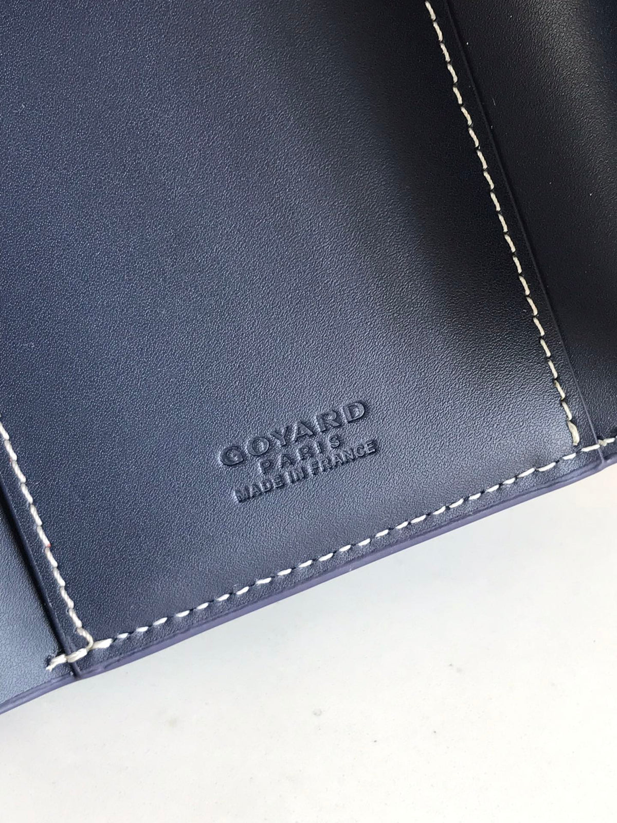Goyard Saint-Gabriel Wallet 12 in Navy Blue Calfskin and Goyardine Canvas