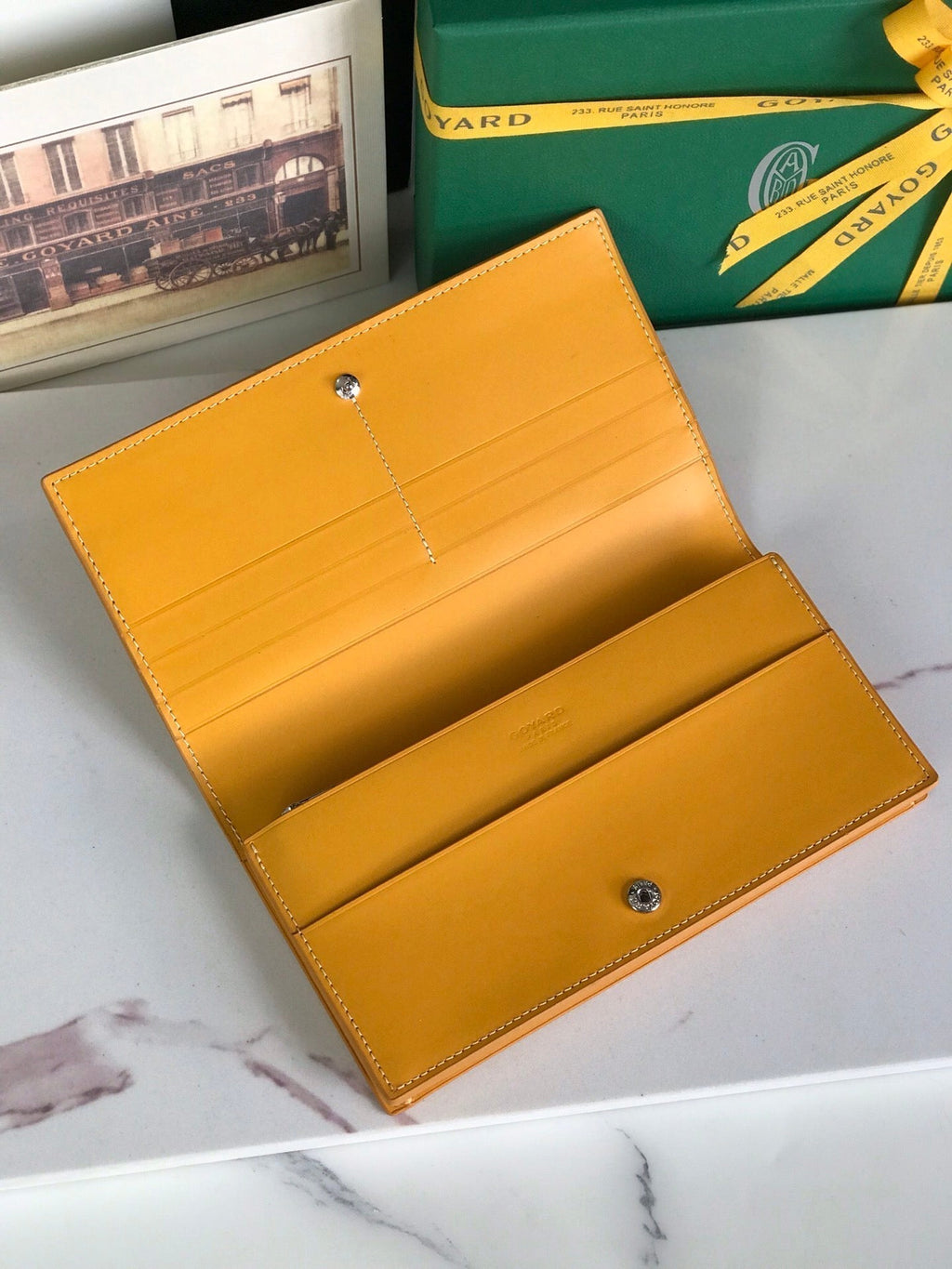 Goyard Richelieu Wallet 19 in Yellow Goyardine Canvas