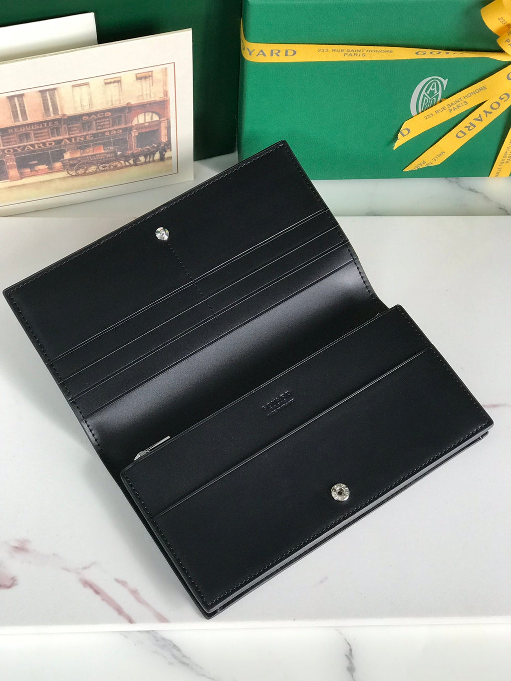 Goyard Richelieu Wallet 19 in Black Goyardine Canvas