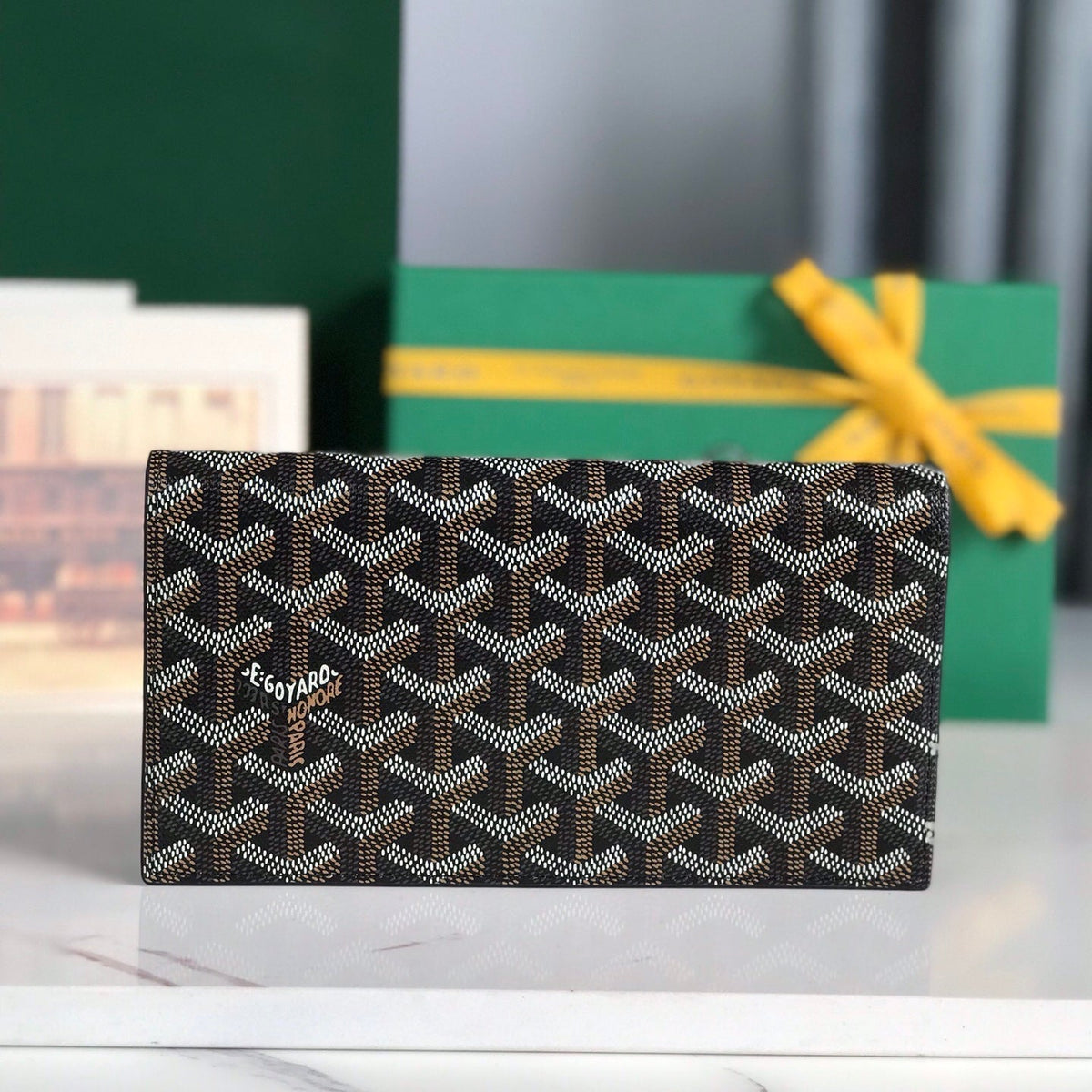 Goyard Richelieu Wallet 19 in Black Goyardine Canvas