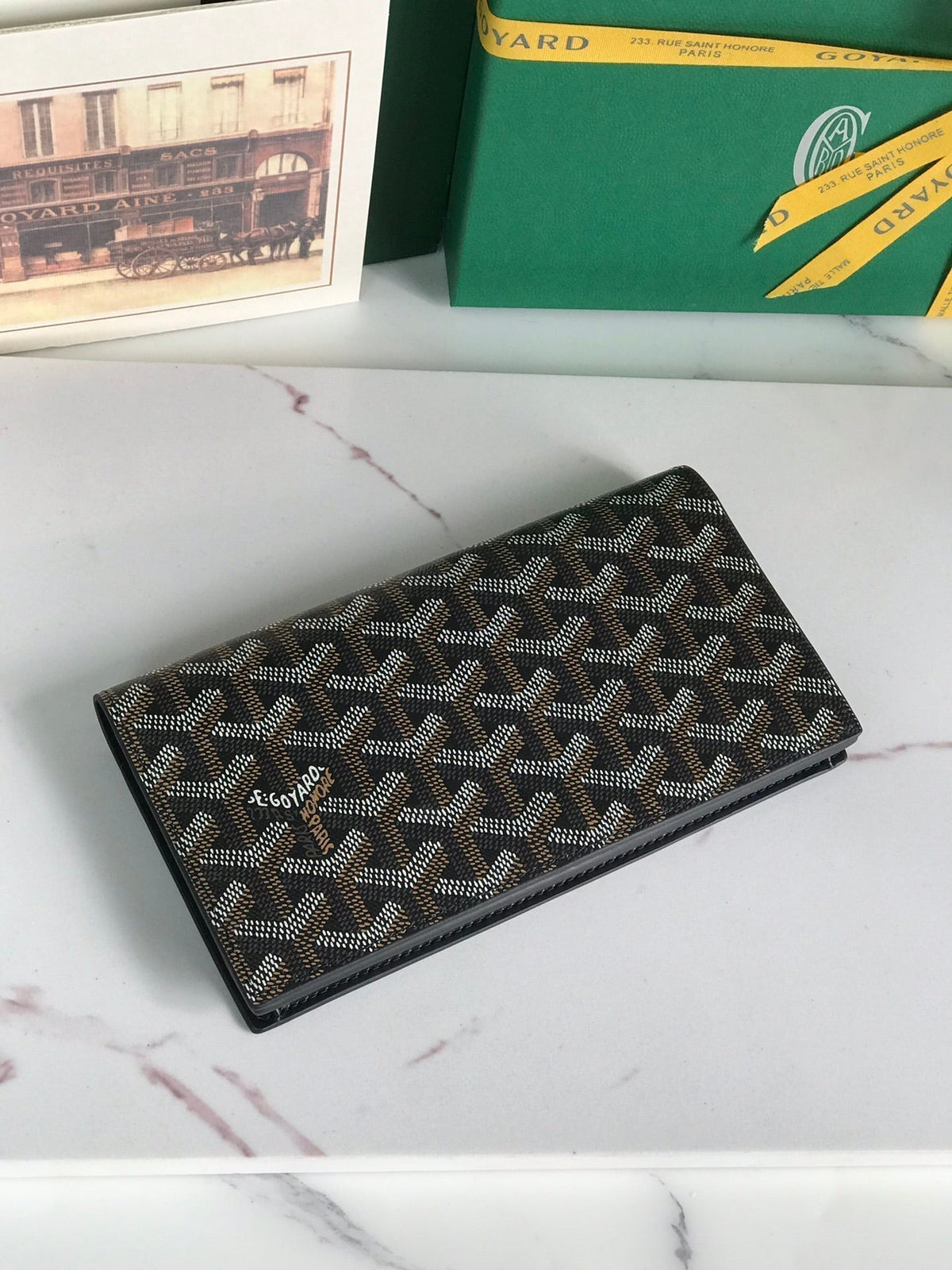 Goyard Richelieu Wallet 19 in Black Goyardine Canvas