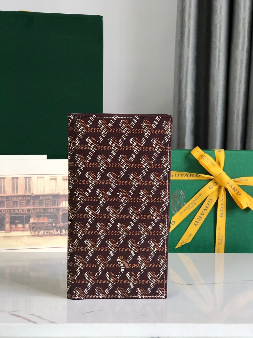 Goyard Richelieu Wallet 19 in Wine Red Goyardine Canvas