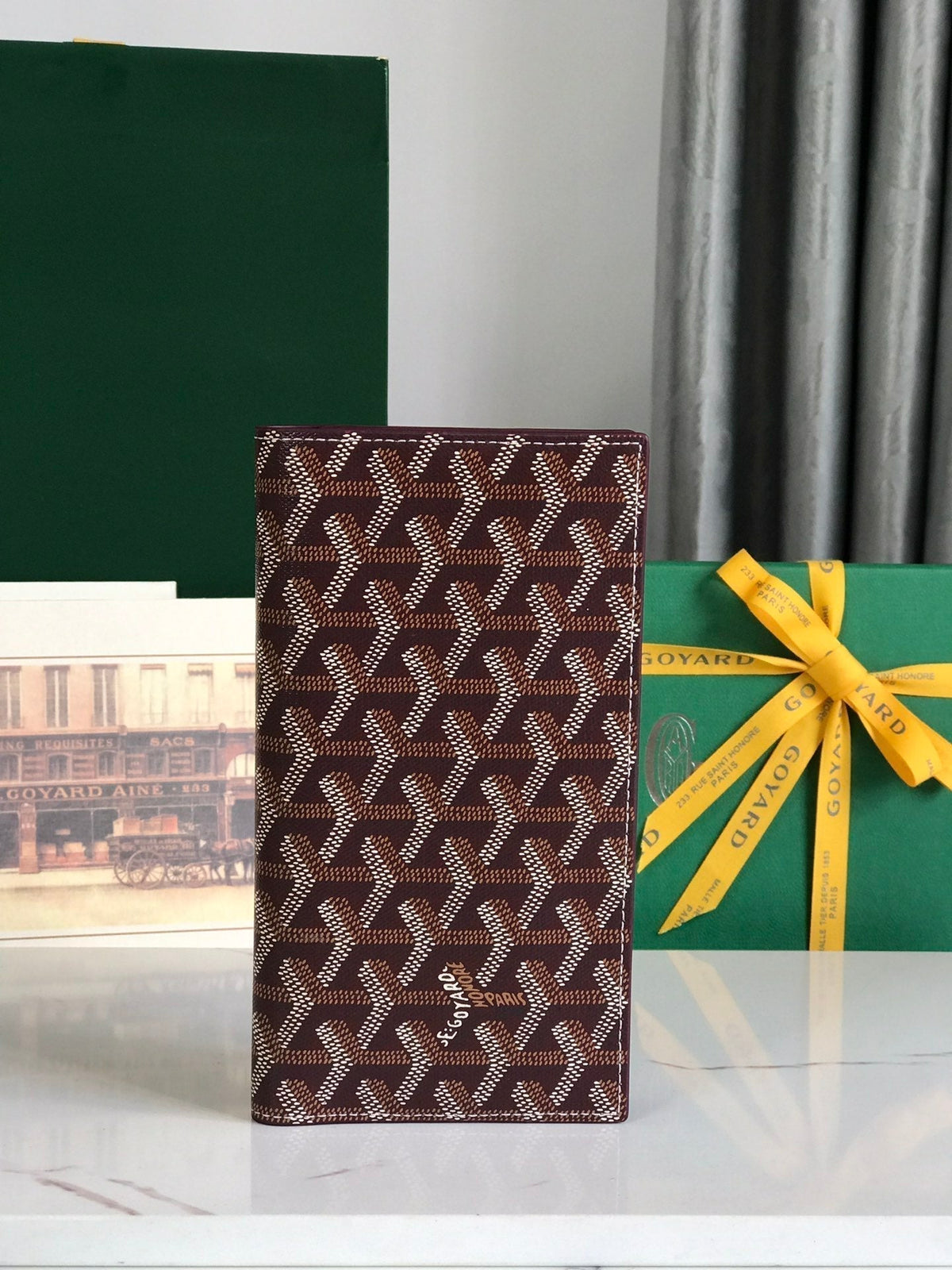 Goyard Richelieu Wallet 19 in Wine Red Goyardine Canvas