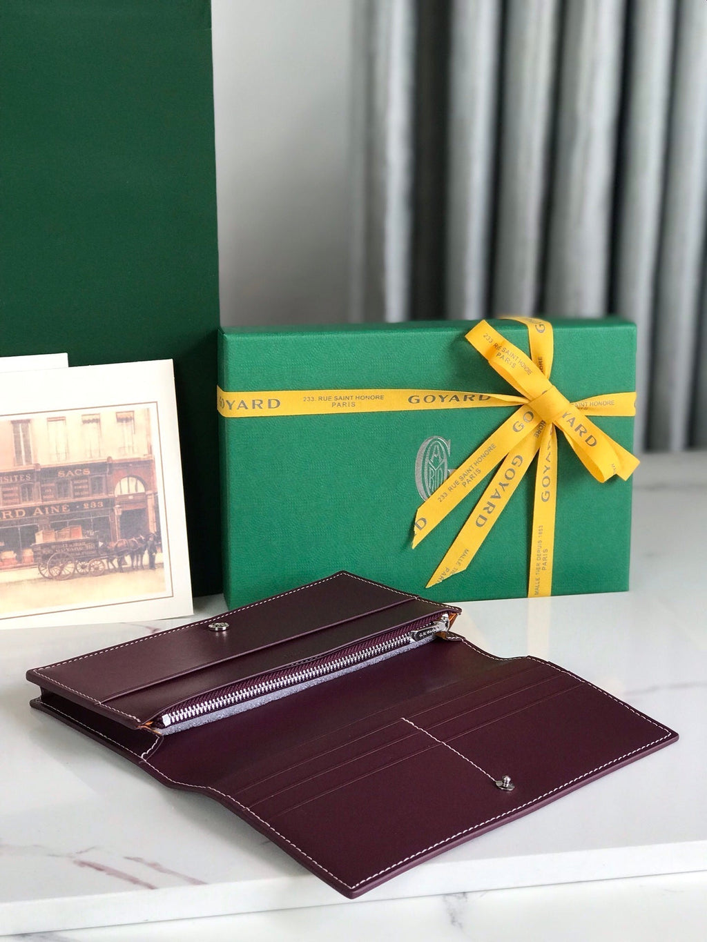 Goyard Richelieu Wallet 19 in Wine Red Goyardine Canvas