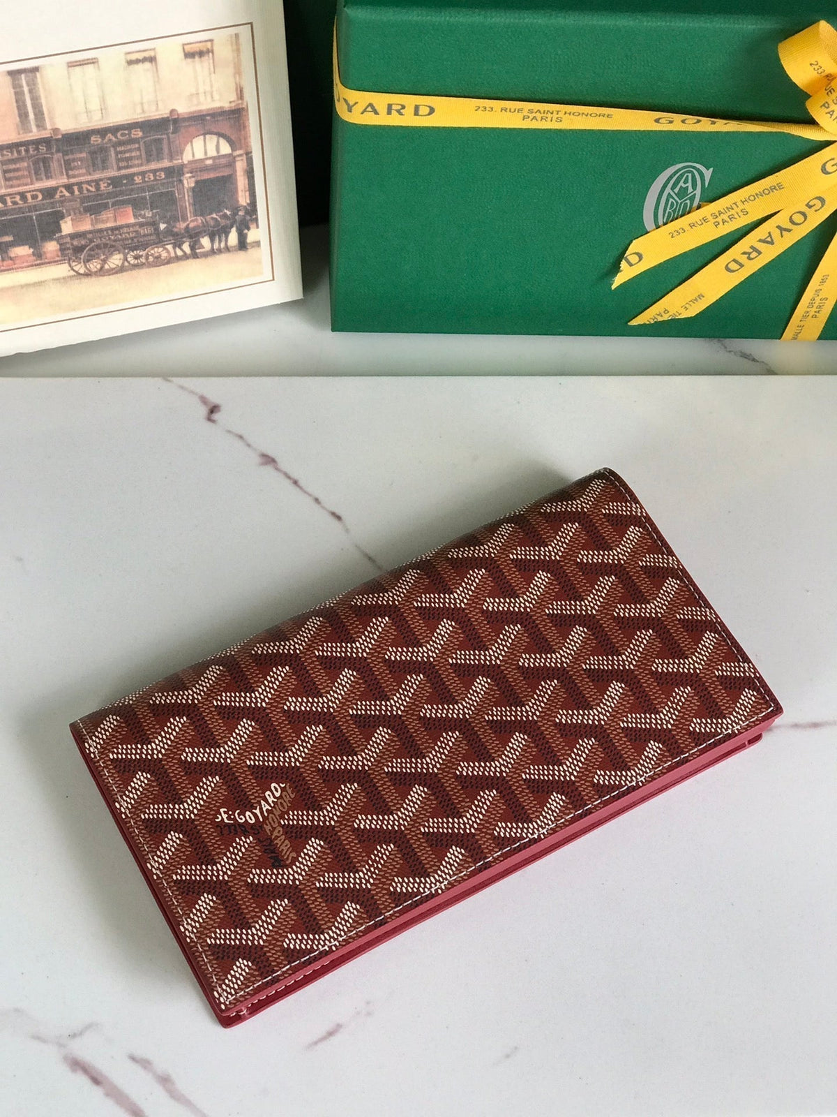 Goyard Richelieu Wallet 19 in Classic Red Goyardine Canvas